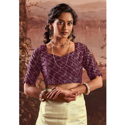 Cream Woven Cotton Silk Saree