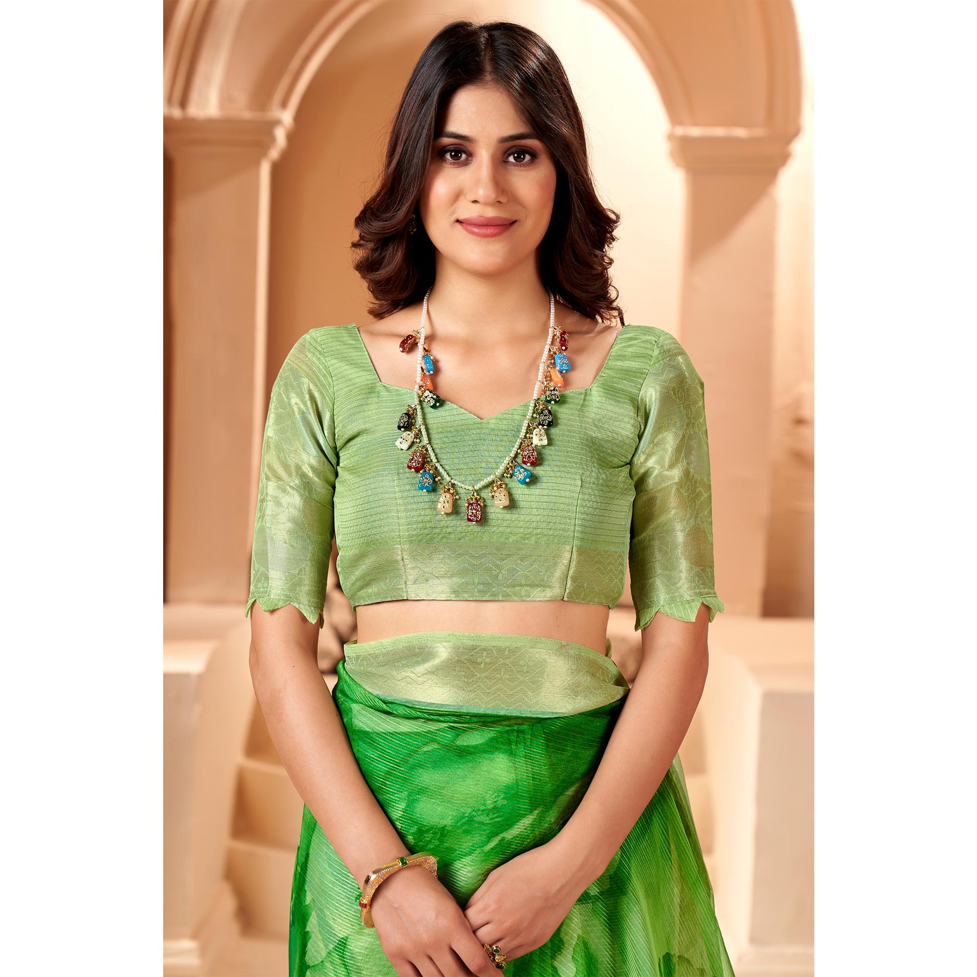 1green-blue-printed-organza-saree-with-woven-border