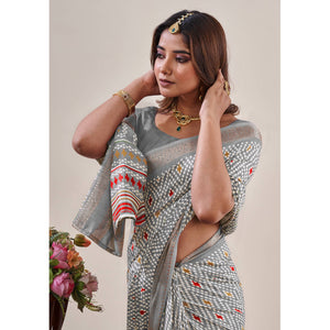 grey-ikkat-printed-with-jacquard-border-cotton-silk-saree