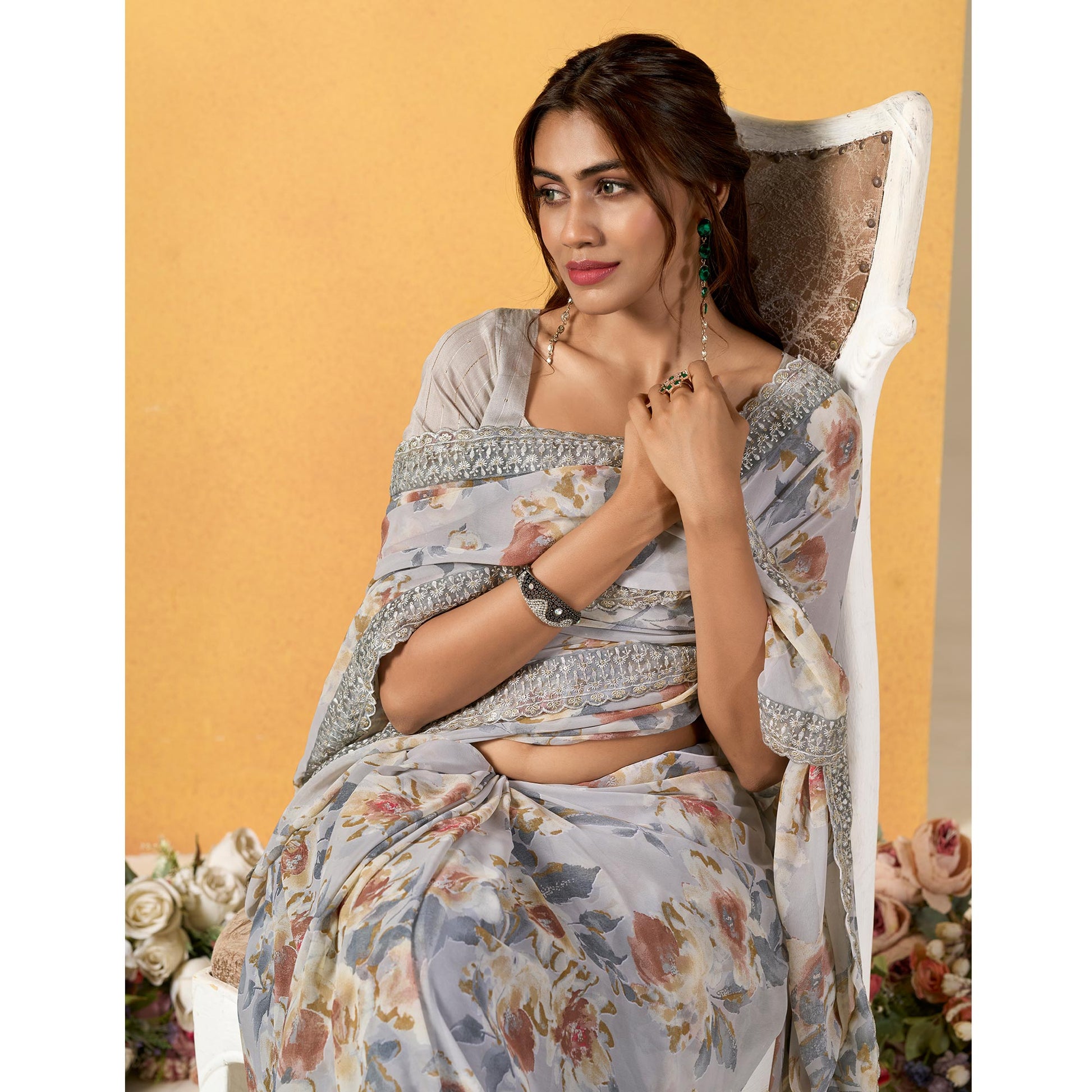 grey-floral-printed-chiffon-saree-with-designer-border