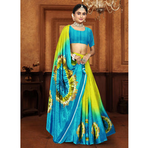 green-turquoise-printed-crepe-silk-saree
