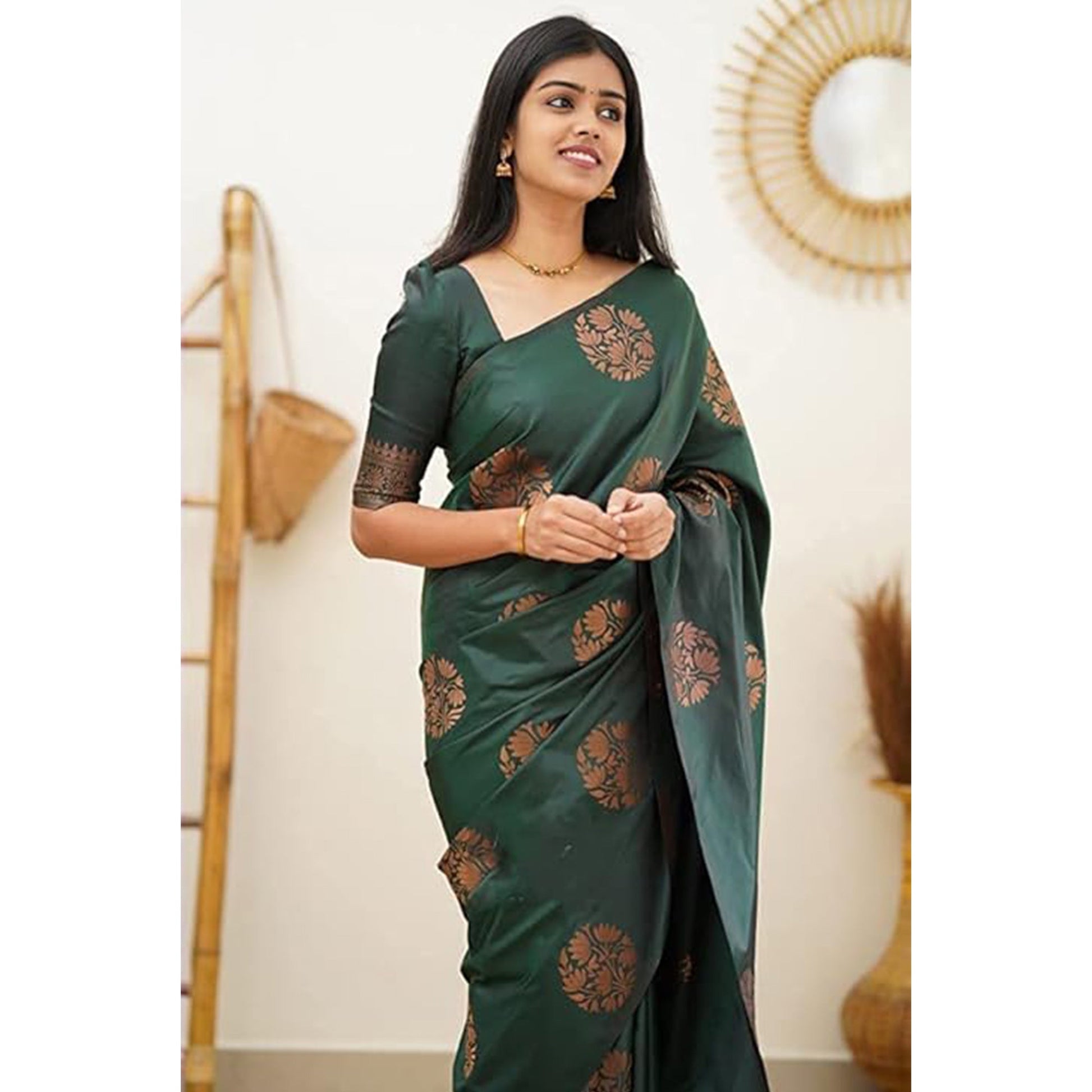 green-floral-woven-banarasi-silk-saree-6