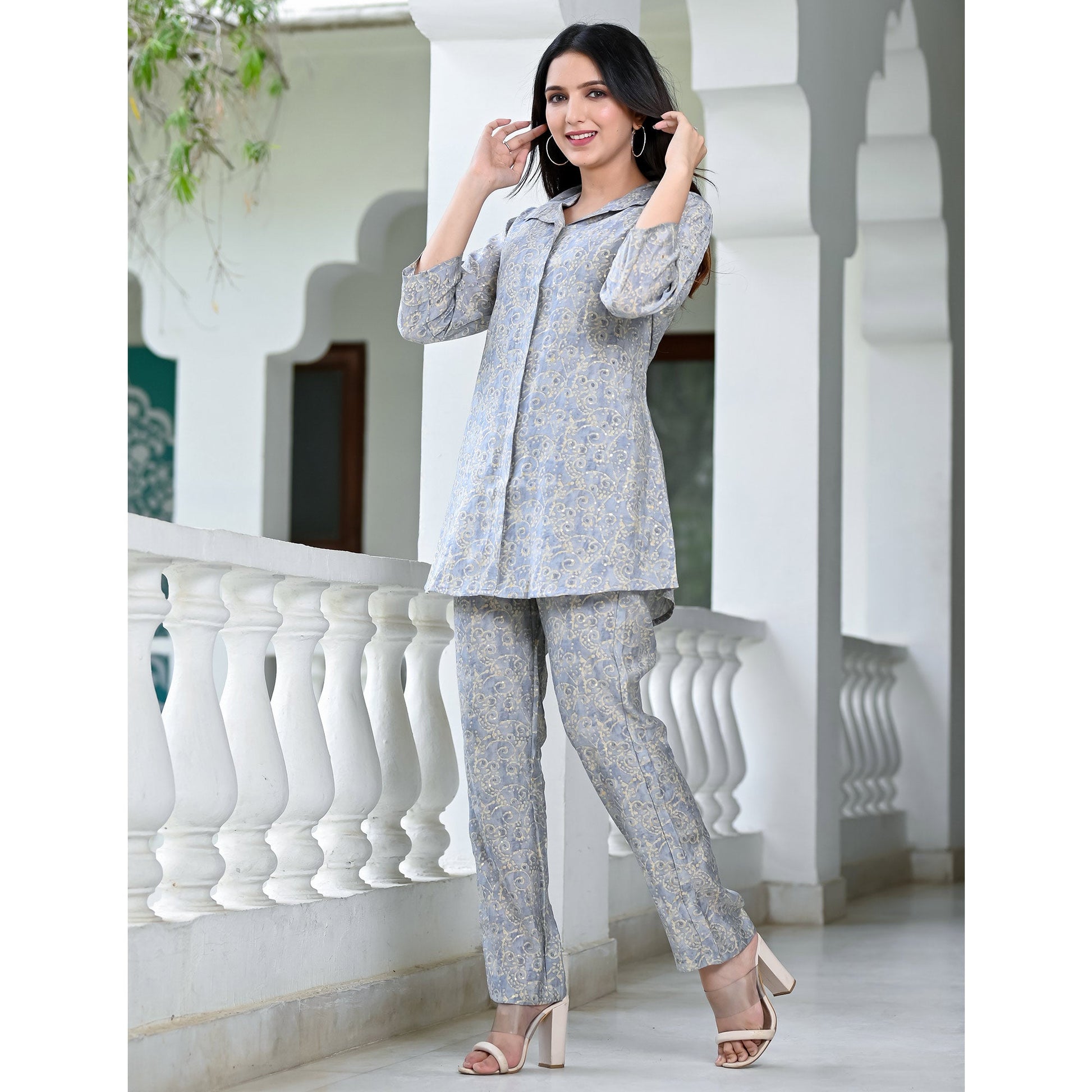 grey-floral-printed-chanderi-co-ord-set