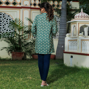 green-floral-foil-printed-chanderi-top