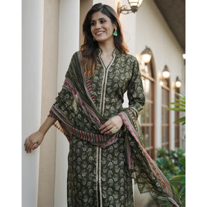 green-floral-foil-printed-modal-suit