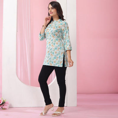 green-foil-printed-rayon-top