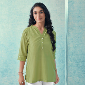 green-solid-cotton-blend-top