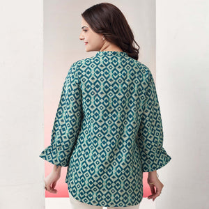 Morpich Printed Chanderi Silk Straight Top