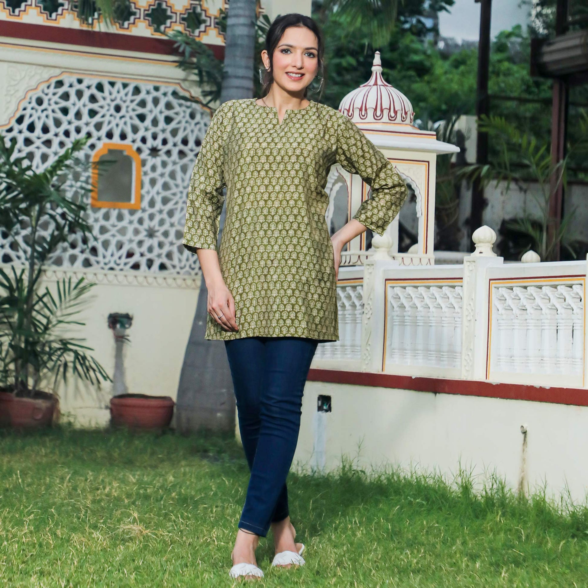 green-floral-printed-modal-top