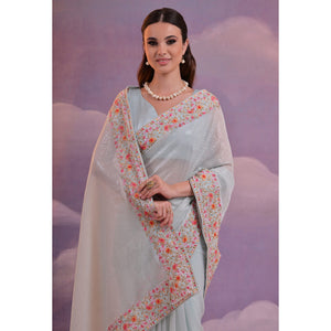 grey-floral-sequins-embroidered-georgette-saree