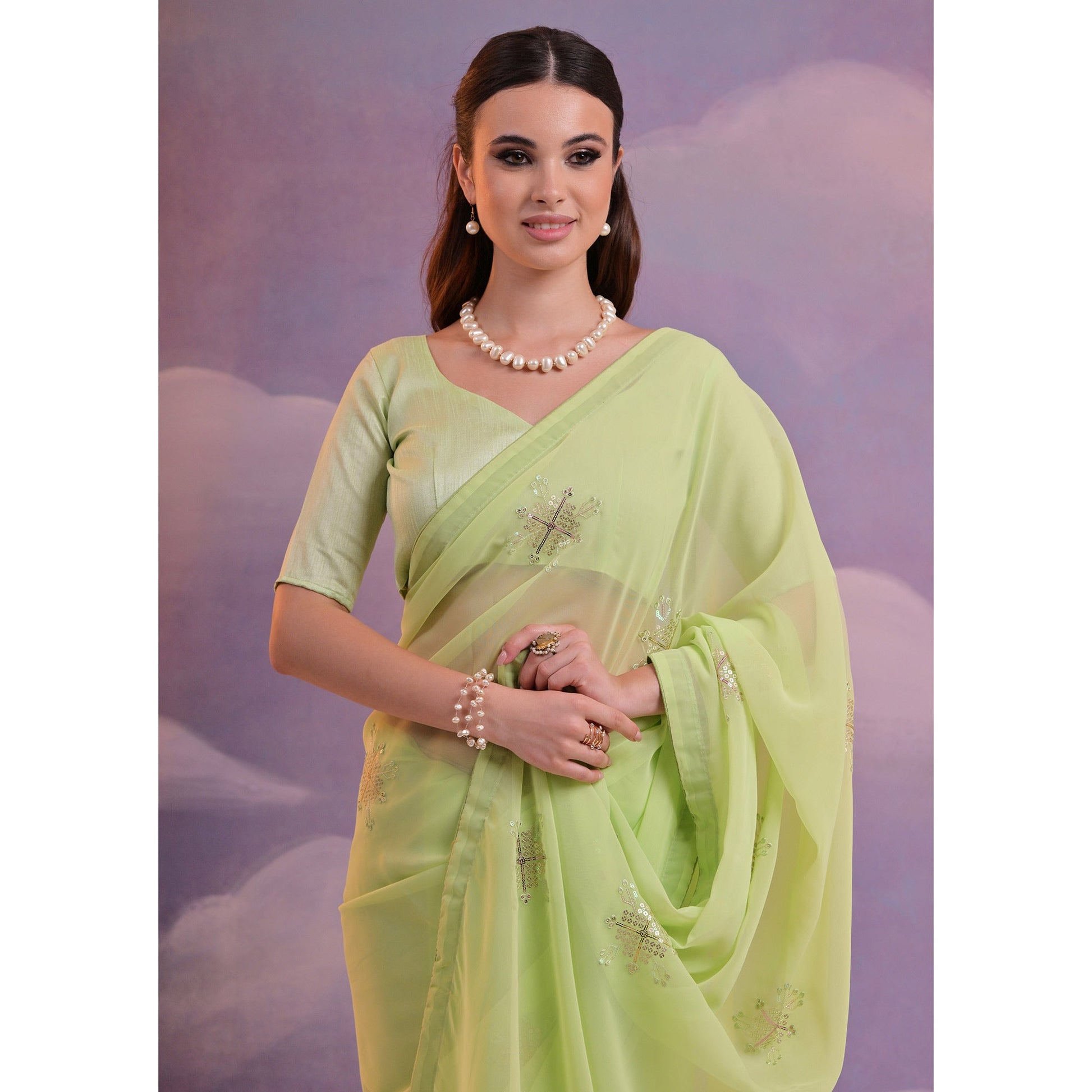 green-sequins-embroidered-georgette-saree-8