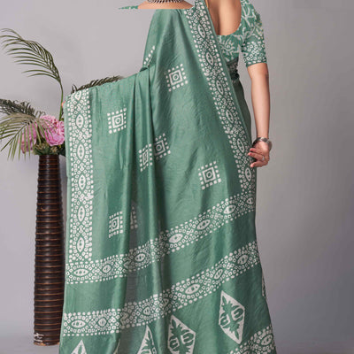 green-batik-printed-chanderi-cotton-silk-saree