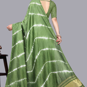 green-leheriya-printed-chanderi-cotton-silk-lagdi-patta-saree