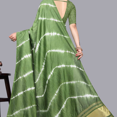 green-leheriya-printed-chanderi-cotton-silk-lagdi-patta-saree