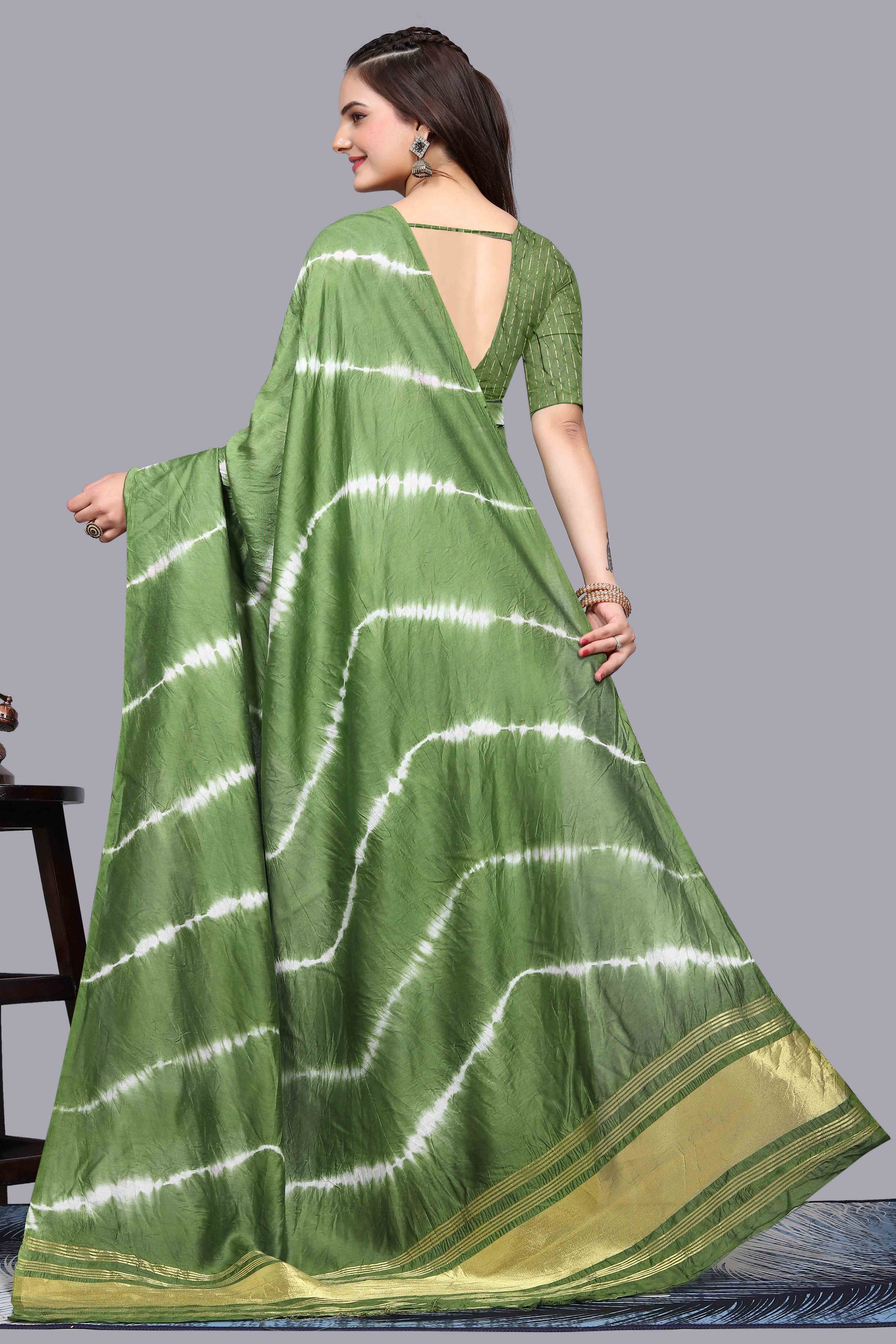 green-leheriya-printed-chanderi-cotton-silk-lagdi-patta-saree