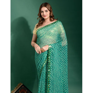 green-lehriya-printed-with-embroidered-border-chiffon-saree