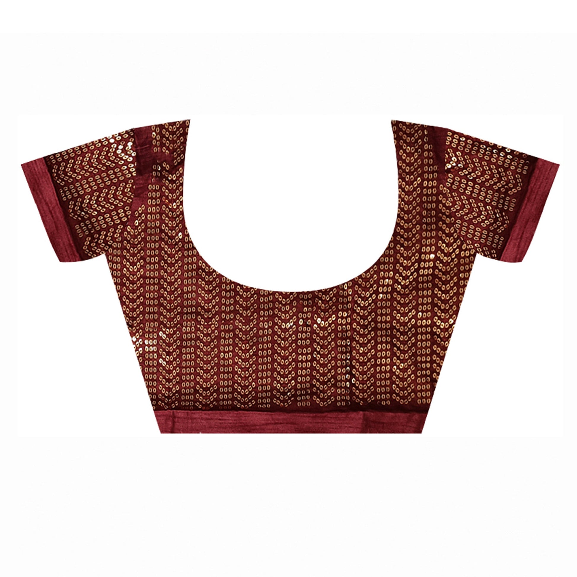 Maroon Printed With Sequins Border Chiffon Saree