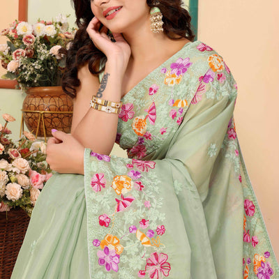 green-floral-embroidered-organza-saree-17