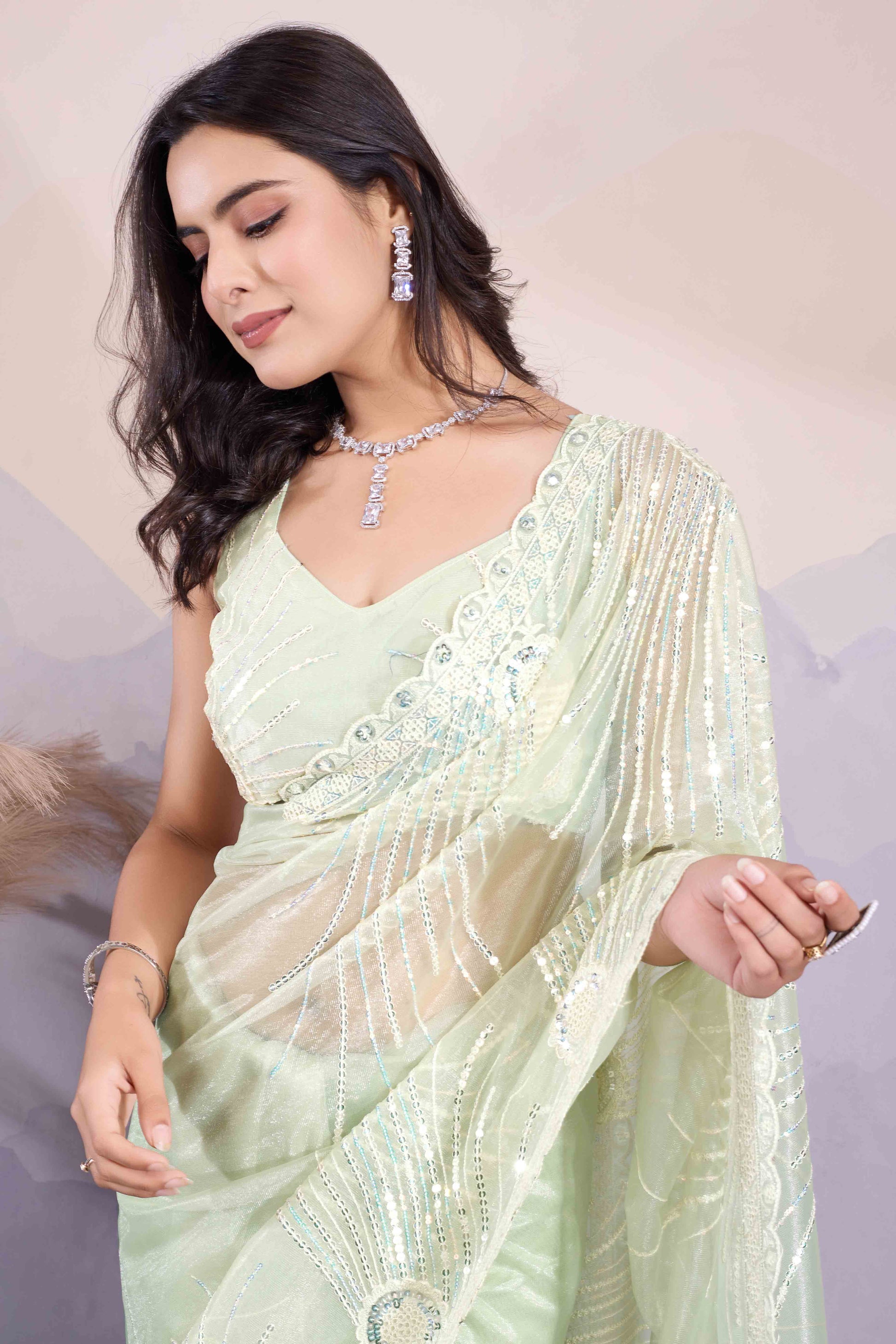 green-sequins-embroidered-twill-net-saree-15