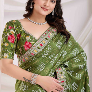 green-bandhani-printed-with-embroidered-border-vichitra-silk-saree