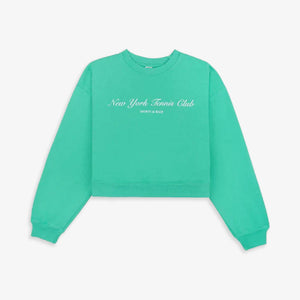 SPORTY & RICH | NY TENNIS CLUB CROPPED CREW NECK CARIBBEAN { GREEN