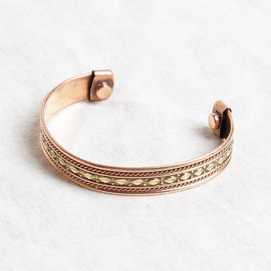 Brass Diamond Magnetic Copper Bracelet