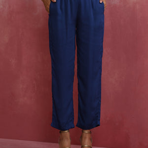 trueBrowns Blue Modal Flared Co-ord Set