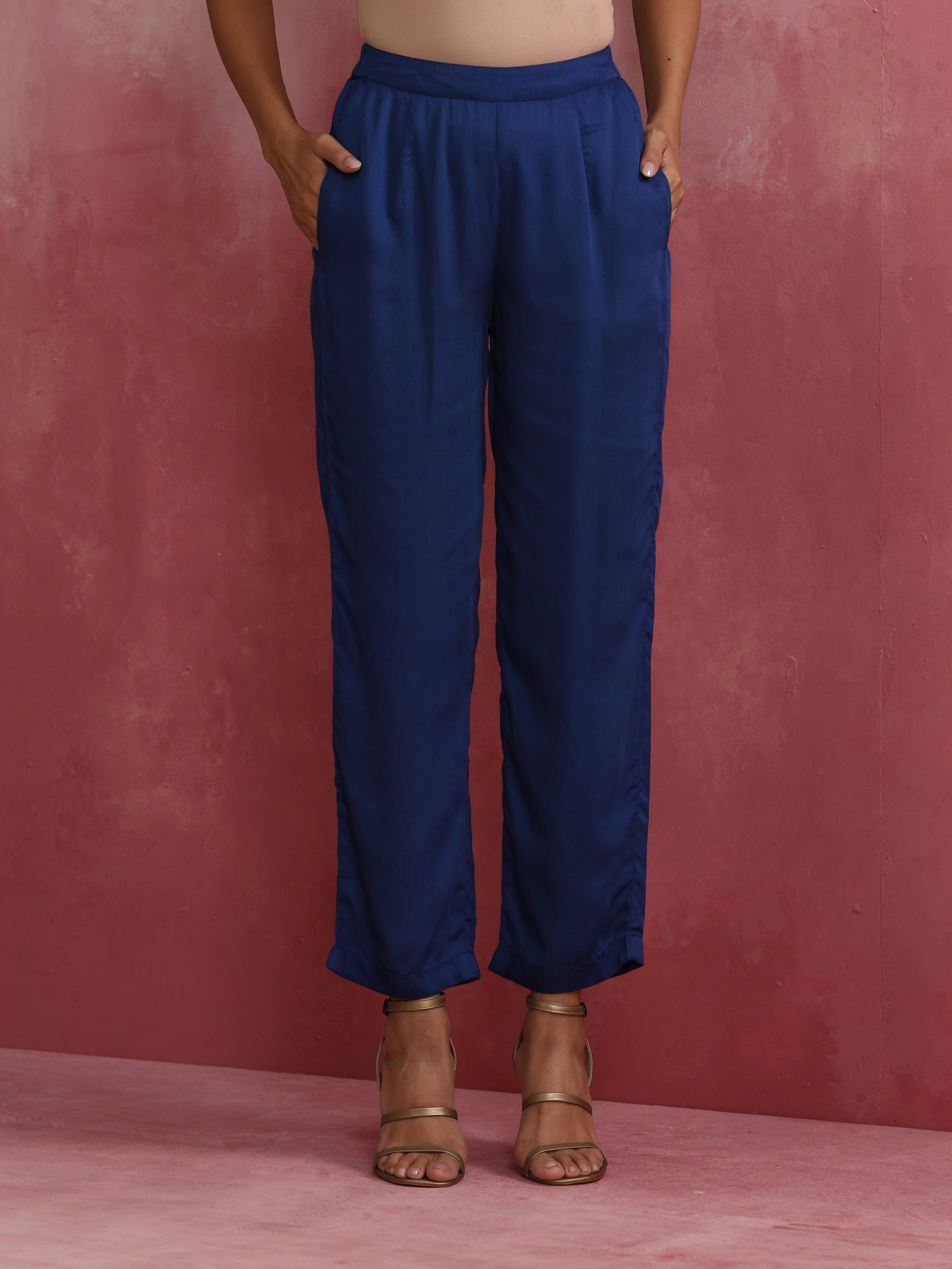 trueBrowns Blue Modal Flared Co-ord Set