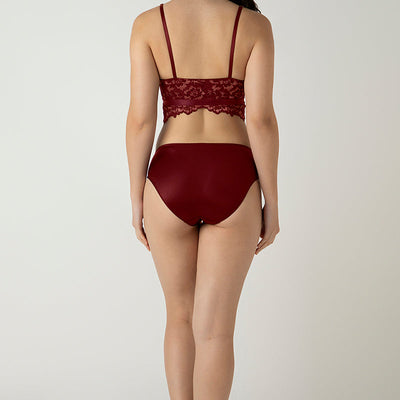 Femme Lace Padded Non-Wired Demi Bra - Biking Red