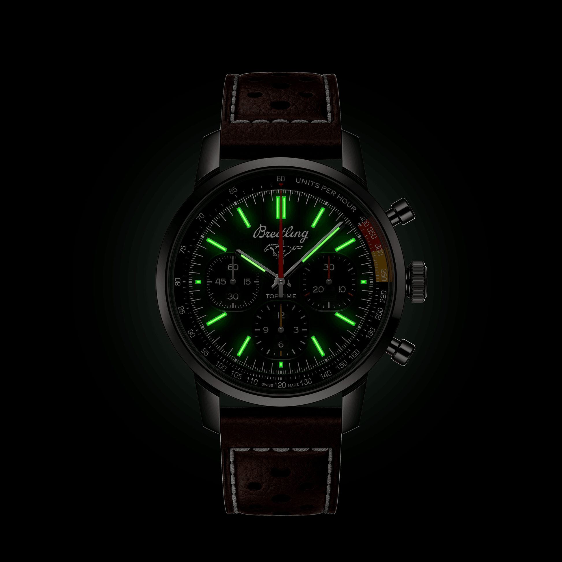 Breitling Top Time B01 Ford Mustang Green Dial Men 41mm