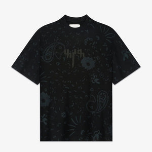 F A R A K | BASICS BLOCK PRINTED TEE { BLACK