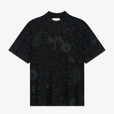 F A R A K | BASICS BLOCK PRINTED TEE { BLACK