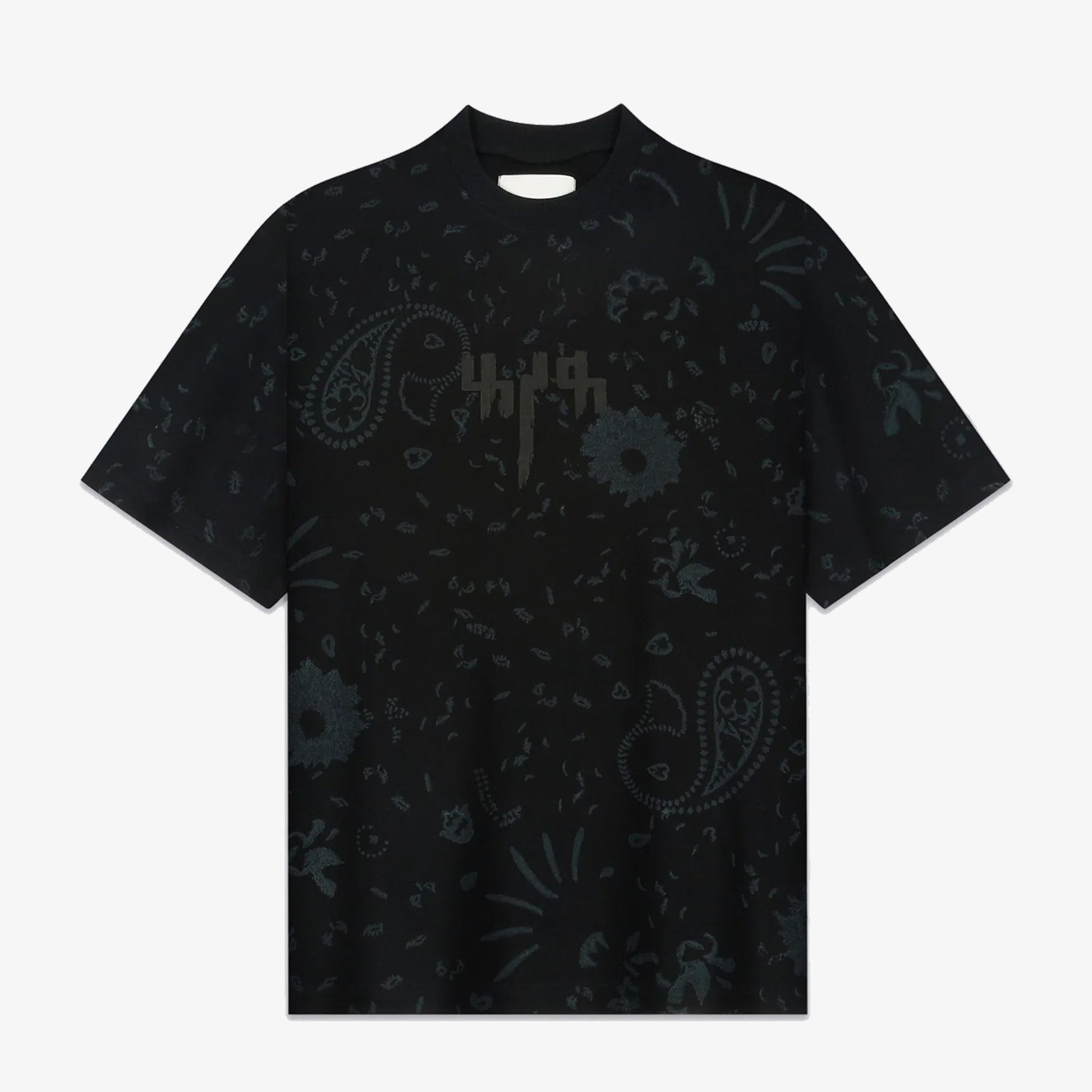 F A R A K | BASICS BLOCK PRINTED TEE { BLACK