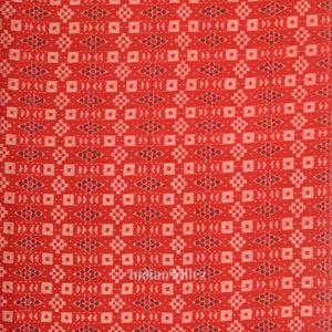 Red Black Odisha Ikat Sambalpuri Dress Set & Dupatta