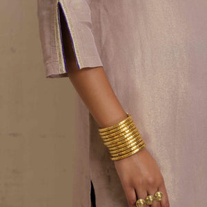 trueBrowns Lilac Tissue Kurta Co-ord Set