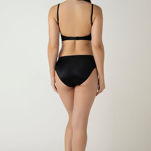 Femme Lace Padded Non-Wired Longline Bra - Black