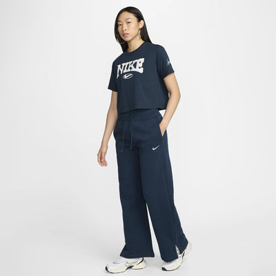 NIKE | SPORTSWEAR LOOSE SHORT-SLEEVE CROPPED T-SHIRT { BLUE