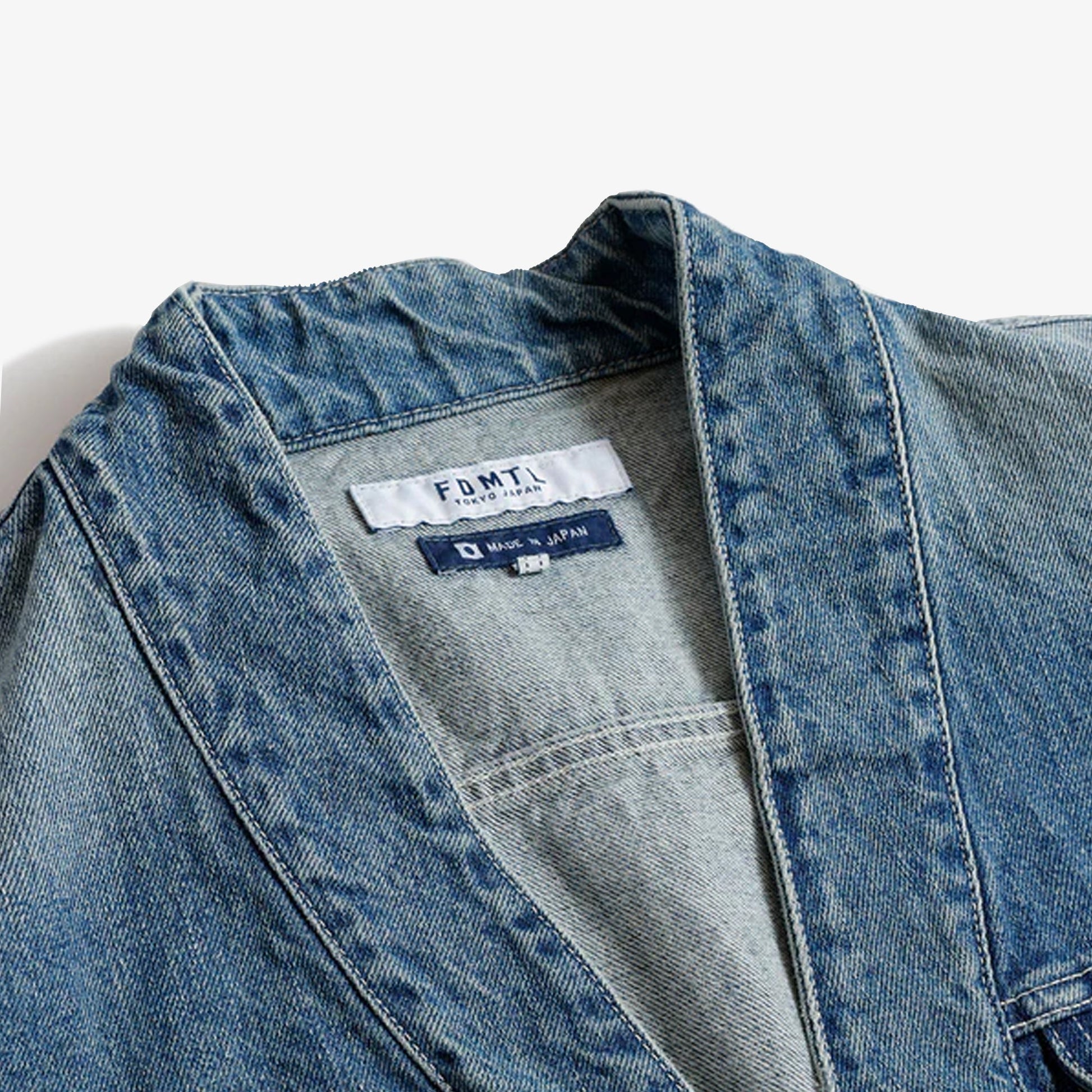 FDMTL | DENIM HAORI JACKET 4YR WASH { INDIGO
