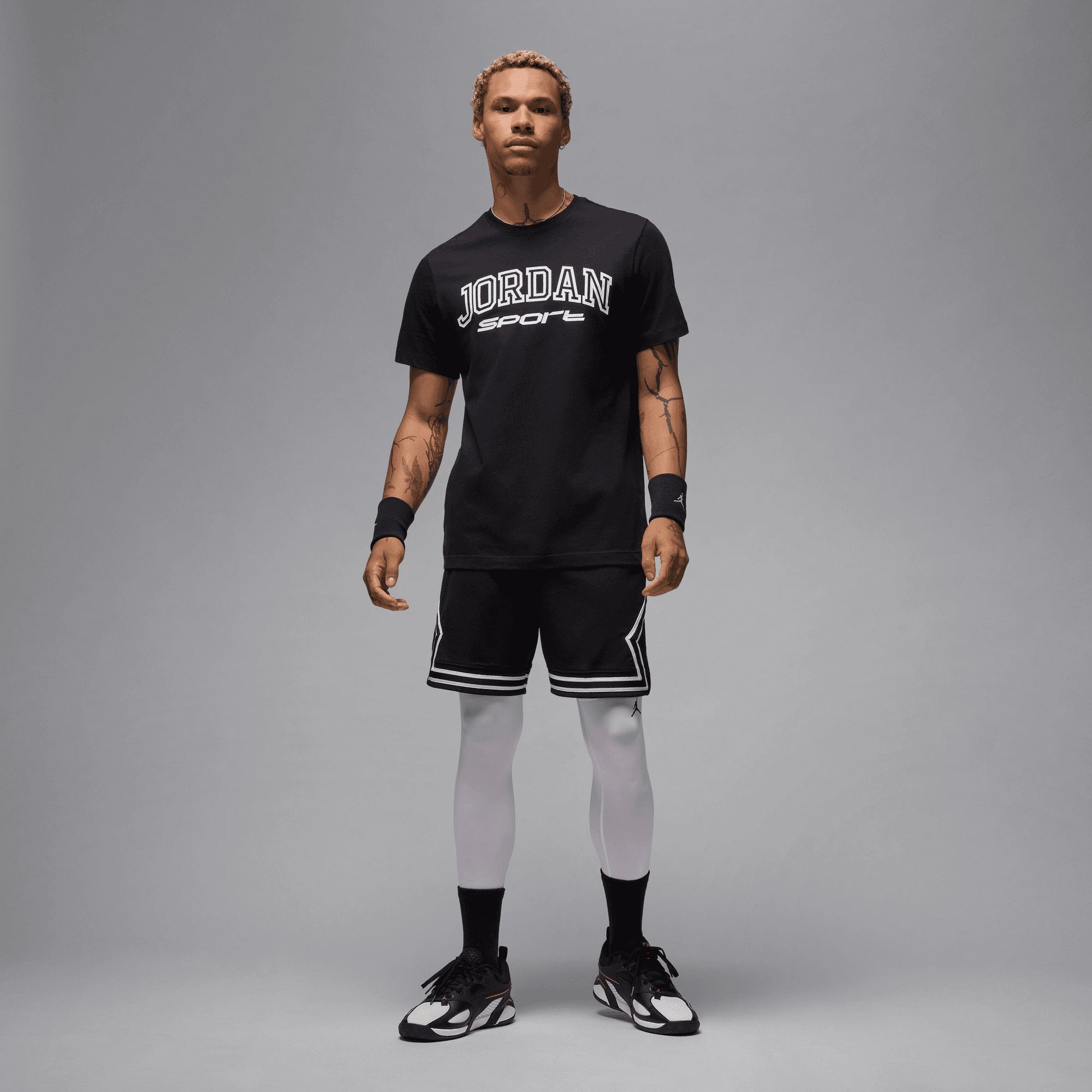 JORDAN | DRI-FIT MESH DIAMOND SHORTS { BLACK/WHITE/WHITE