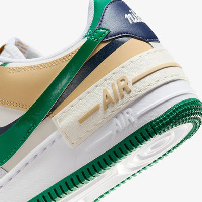 Nike | AIR FORCE 1 SHADOW  { WHITE/MIDNIGHT NAVY-MALACHITE-SESAME