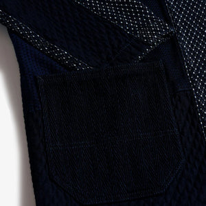 FDMTL | PATCHWORK HAORI JACKET RINSE { INDIGO