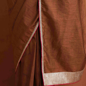 trueBrowns Brown Silk Ready To Wear Saree