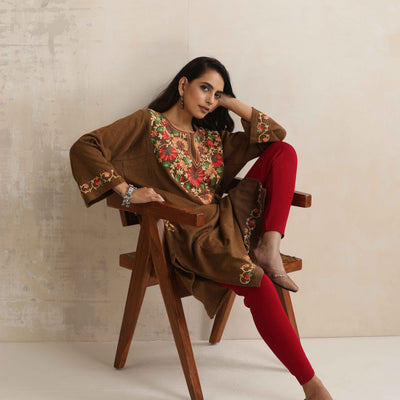 trueBrowns Maroon Woollen Leggings