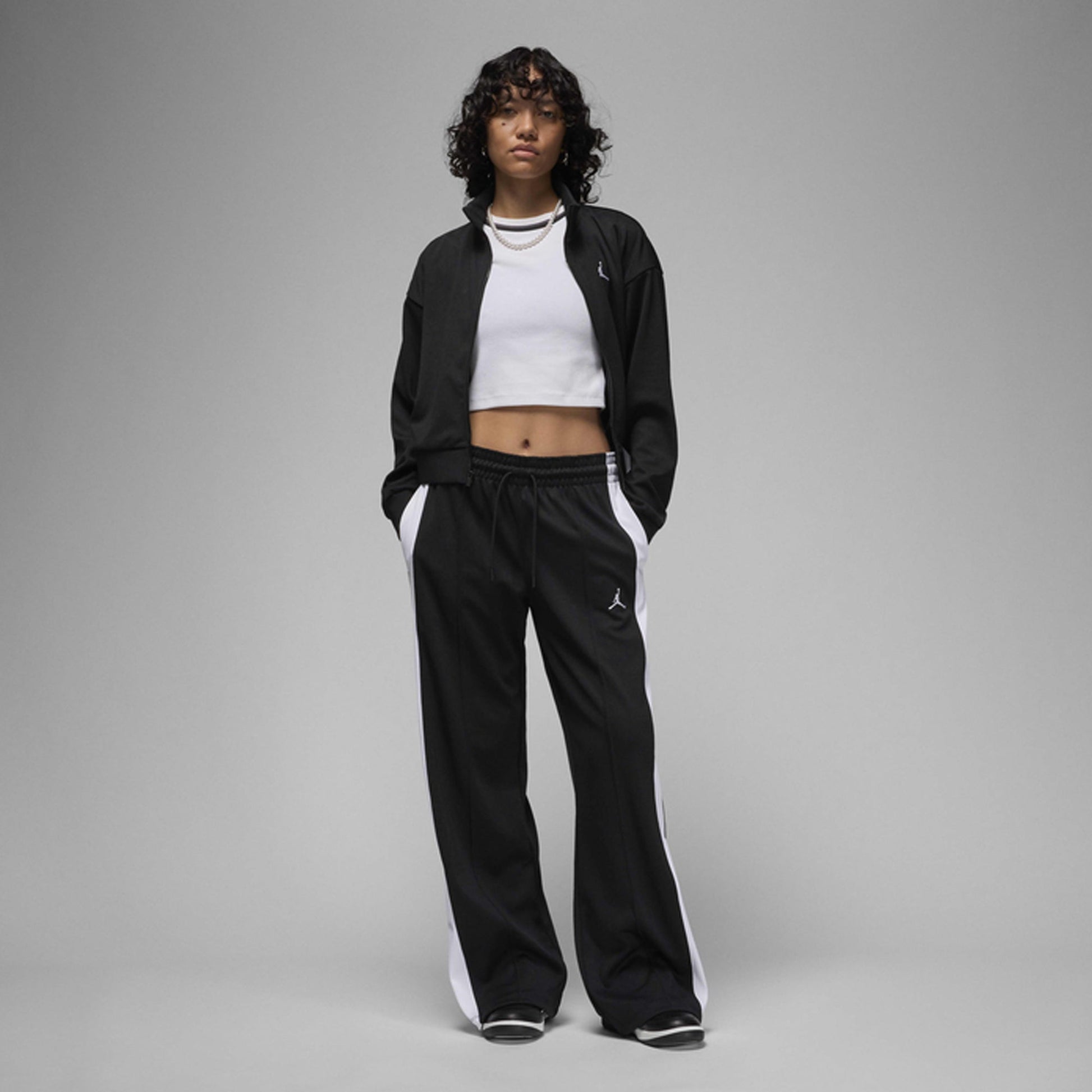 JORDAN | KNIT TRACK PANTS { BLACK/WHITE/WHITE