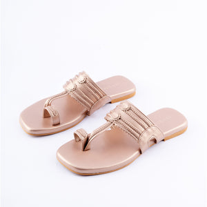 Rose Gold Solid Kolha Flats