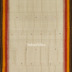 White Doli Barat Kathiphera Odisha Ikat Khandua Silk Saree