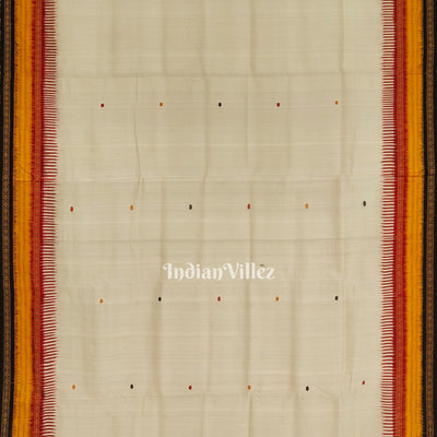White Doli Barat Kathiphera Odisha Ikat Khandua Silk Saree