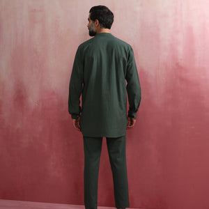 trueBrowns Men's Green Cotton Co-ord set
