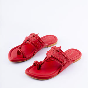 Indian Red Solid Kolha Flats