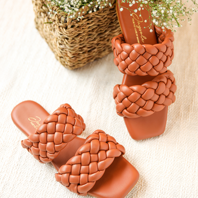 Chocolate Island Braided Flats